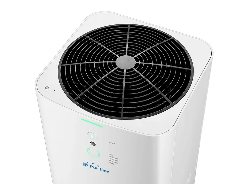 Purificateur d'air avec 2 filtres HEPA, PM2, ioniseur, écran tactile LED, 3 vitesses et mode AUTO pour 90m2.