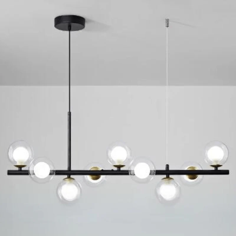 Lustre Noir Élégant pour Salle à Manger Moderne