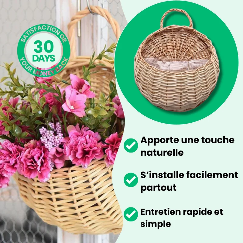 Jardinière Osier Murale Élégante