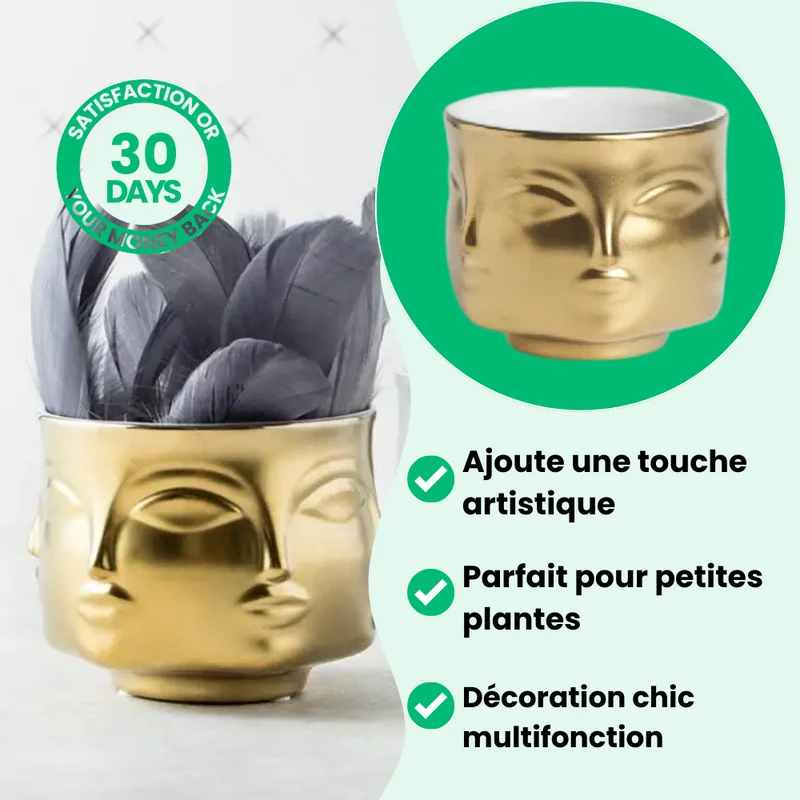 Pot de Fleurs Visage Artistique