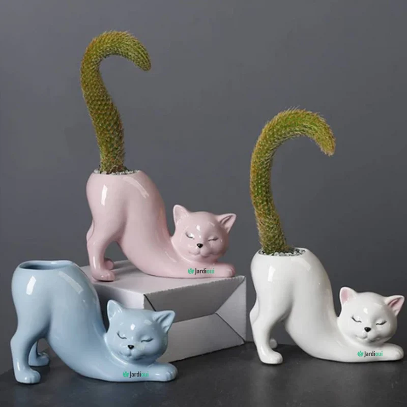 Pot de Fleur Chat Adorable