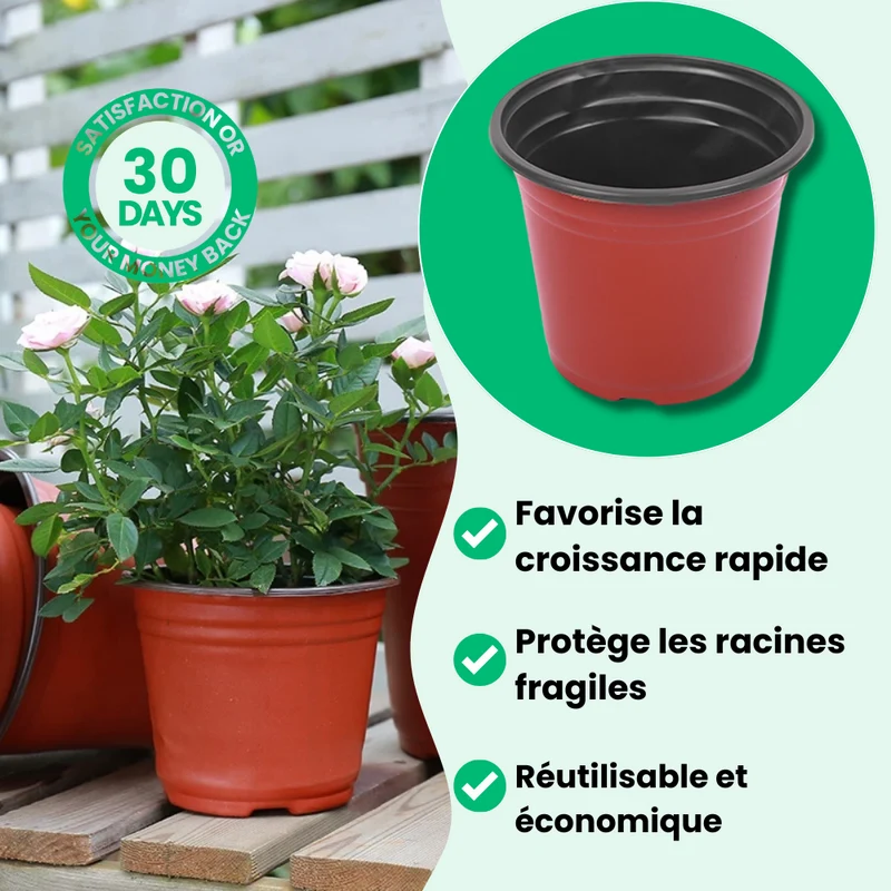 Pot de Fleur Plastique Réutilisable