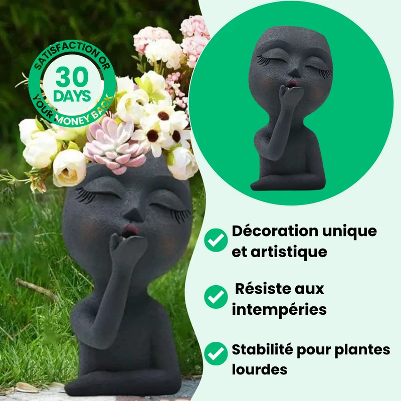 Pot de Fleur Visage Contemplatif