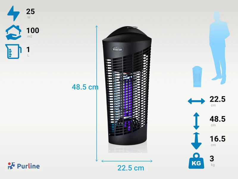 Lampe Anti-Moustiques 25W avec lumière ultraviolette