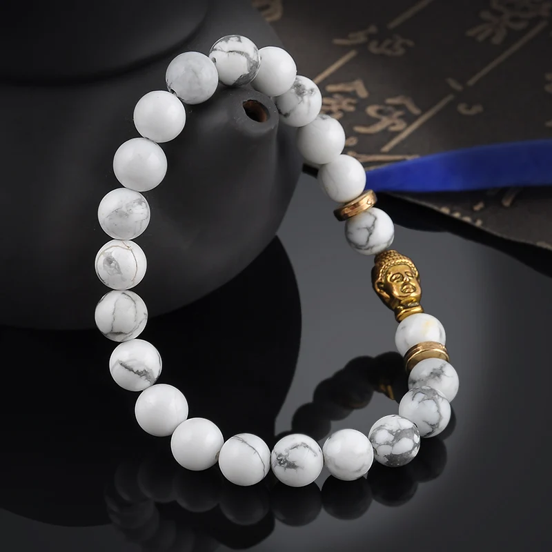 Bracelet Buddha en Howlite