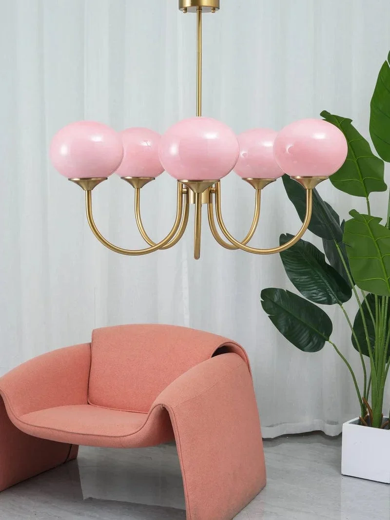 Chandelier Vintage Fleurs de Rose Raffiné