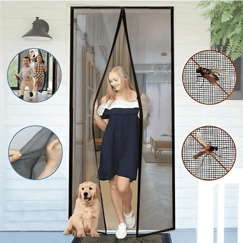 Rideau Moustiquaire de Porte Magnétique Ultra-Pratique