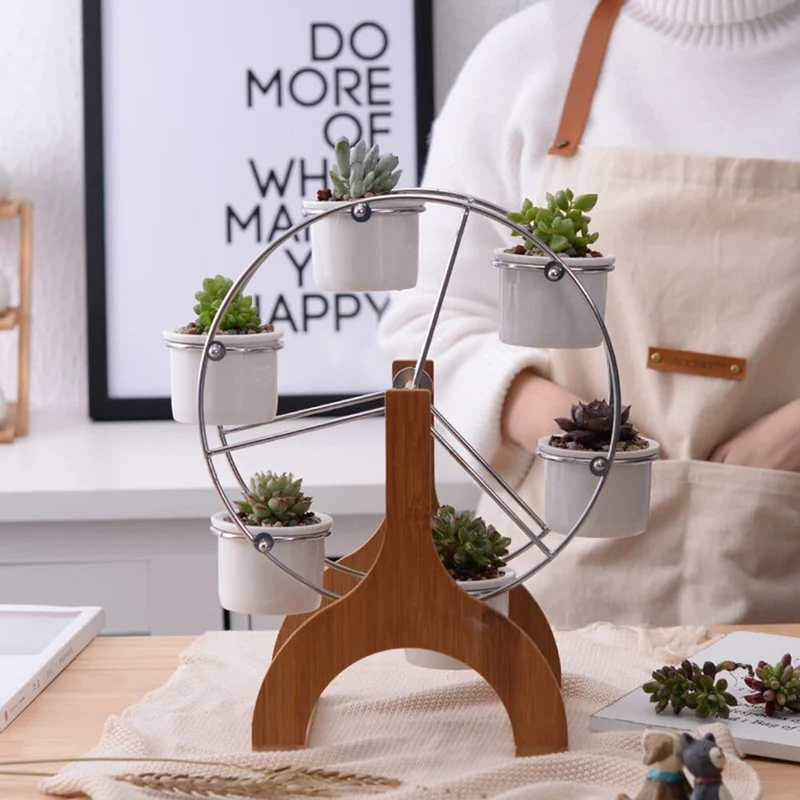 Pot de fleurs créatif en forme de roue