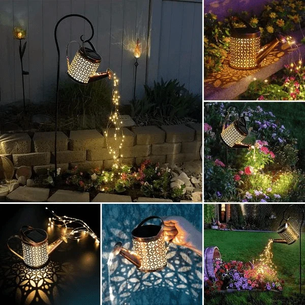 Lampe de Jardin Solaire Arrosoir Lumineux Amélioré