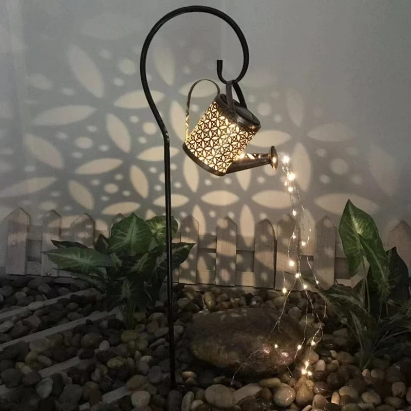 Lampe de Jardin Solaire Arrosoir Lumineux Amélioré