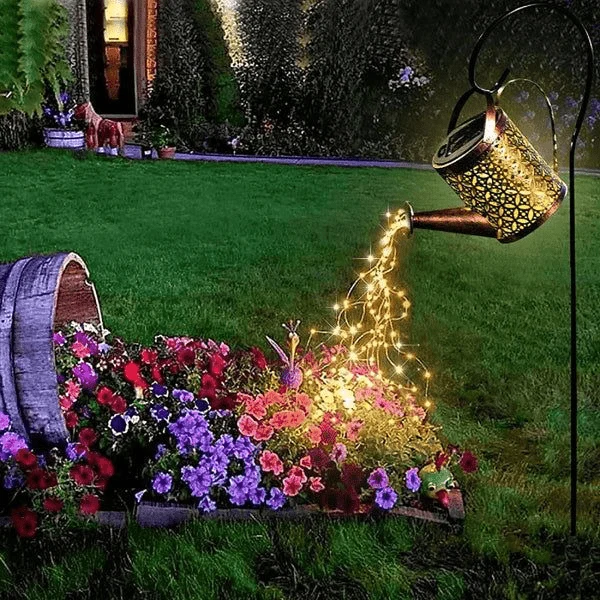Lampe de Jardin Solaire Arrosoir Lumineux Amélioré