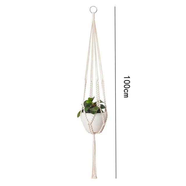 Porte Plante Suspendu en Macramé "Eguzkia"