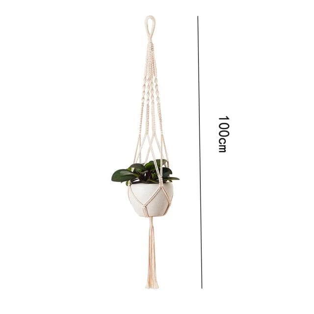 Porte Plante Suspendu en Macramé "Eguzkia"
