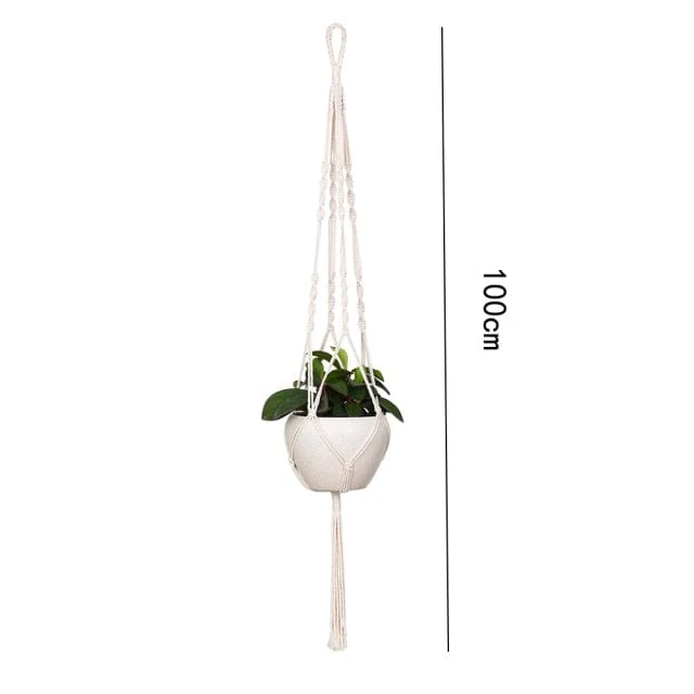 Porte Plante Suspendu en Macramé "Eguzkia"