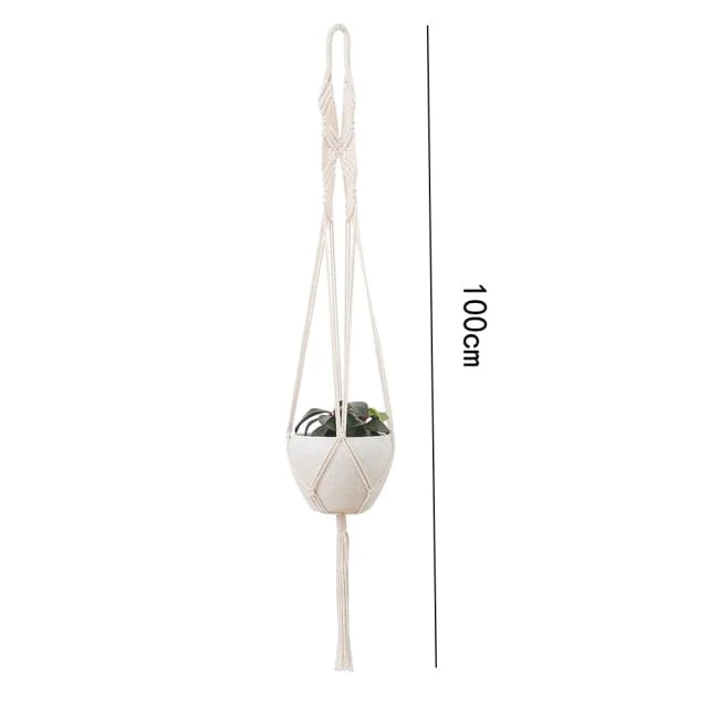 Porte Plante Suspendu en Macramé "Eguzkia"