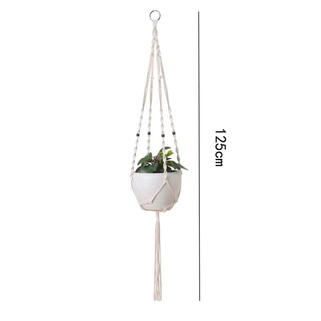 Porte Plante Suspendu en Macramé "Eguzkia"