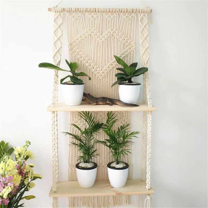 Porte plante en Macramé mural "Berdea"
