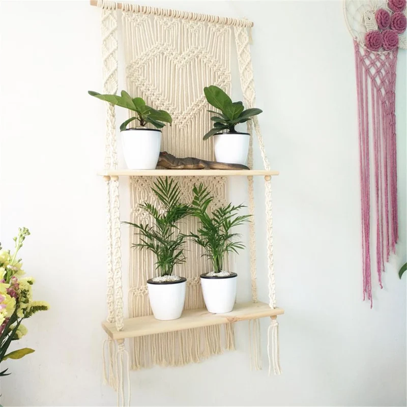 Porte plante en Macramé mural "Berdea"