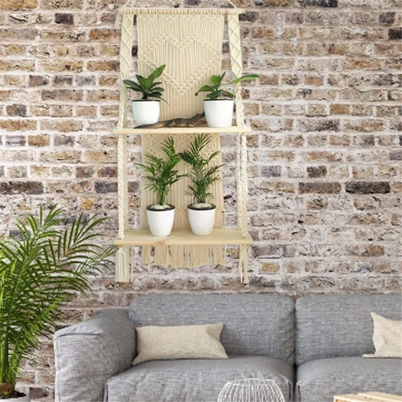 Porte plante en Macramé mural "Berdea"