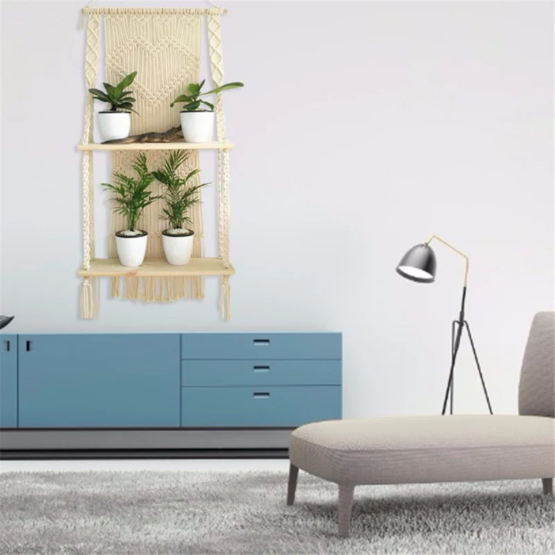 Porte plante en Macramé mural "Berdea"