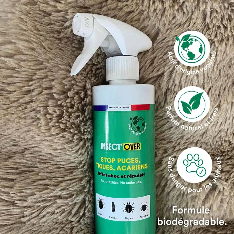 Spray anti-puces, tiques, acariens