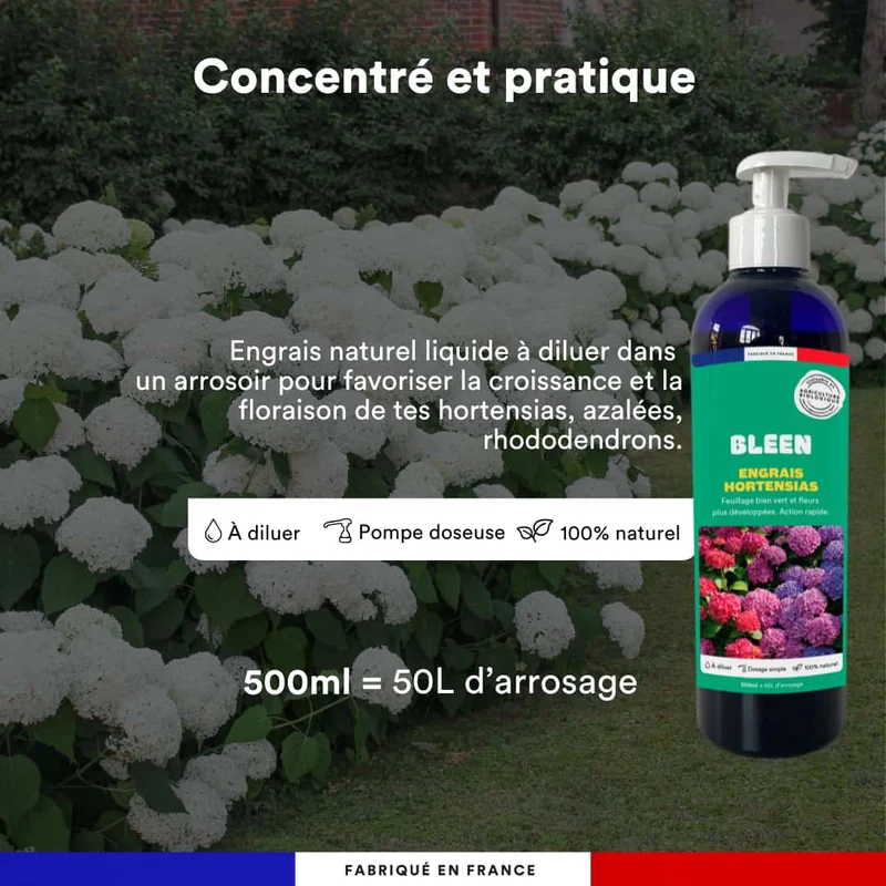 Engrais liquide hortensias