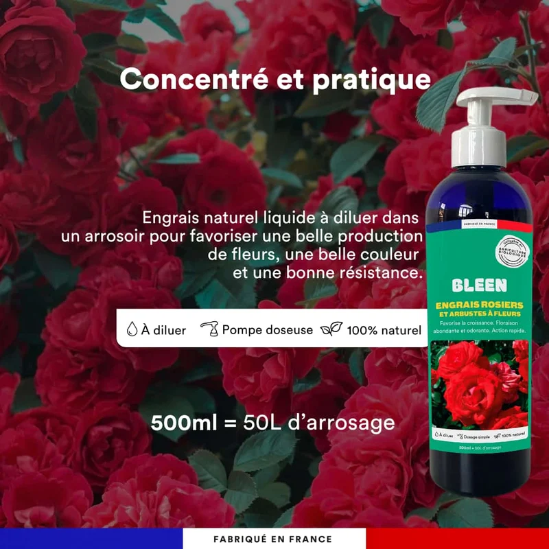 Engrais liquide rosiers et arbustes à fleurs
