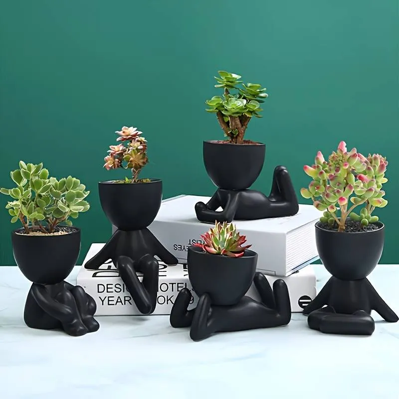 Vases Mignons en Céramique (Lot de 4 + 1 Offert)
