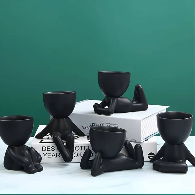 Vases Mignons en Céramique (Lot de 4 + 1 Offert)