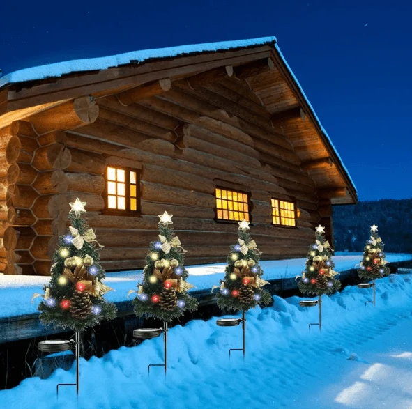 Lampe Solaire Arbres Lumineux de Noël
