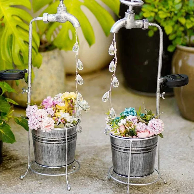 Lampe Solaire de Jardin Gouttelettes d'Eau Scintillantes Vase