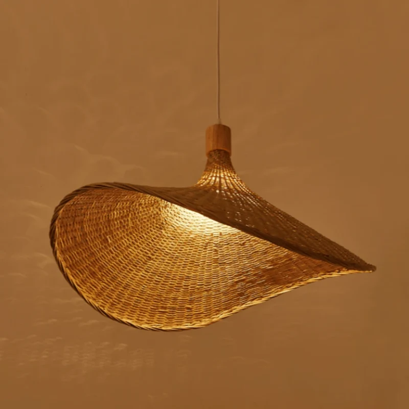Suspension Luminaire en Rotin Rustique