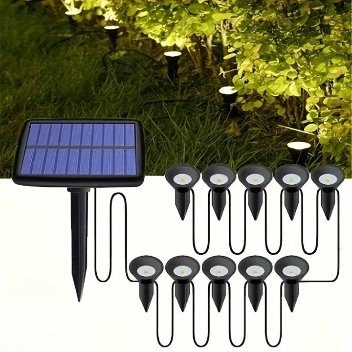 Spots Solaire Extérieur de Pelouse Ultra-Lumineuses (Lot de 8 + 2 Offertes)