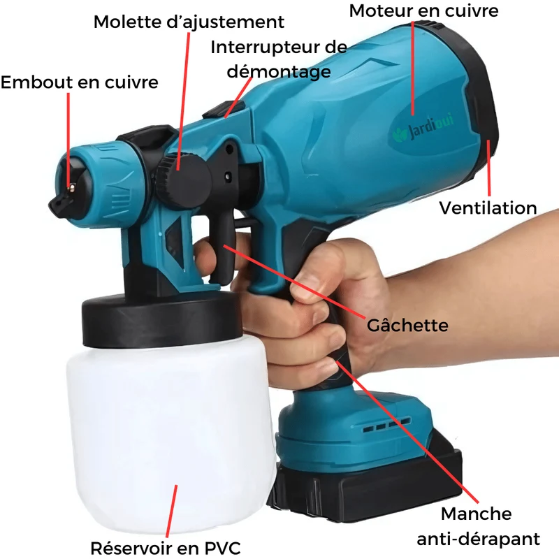 Pistolet à Peinture Électrique Sans Fil Portatif Magique (+Batterie Offerte)