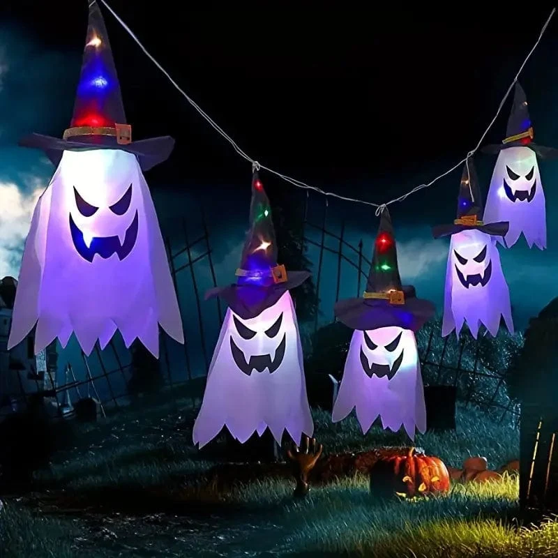Guirlandes Lumineuses à LED en forme de fantôme (Lot de 4 + 1 offerte)