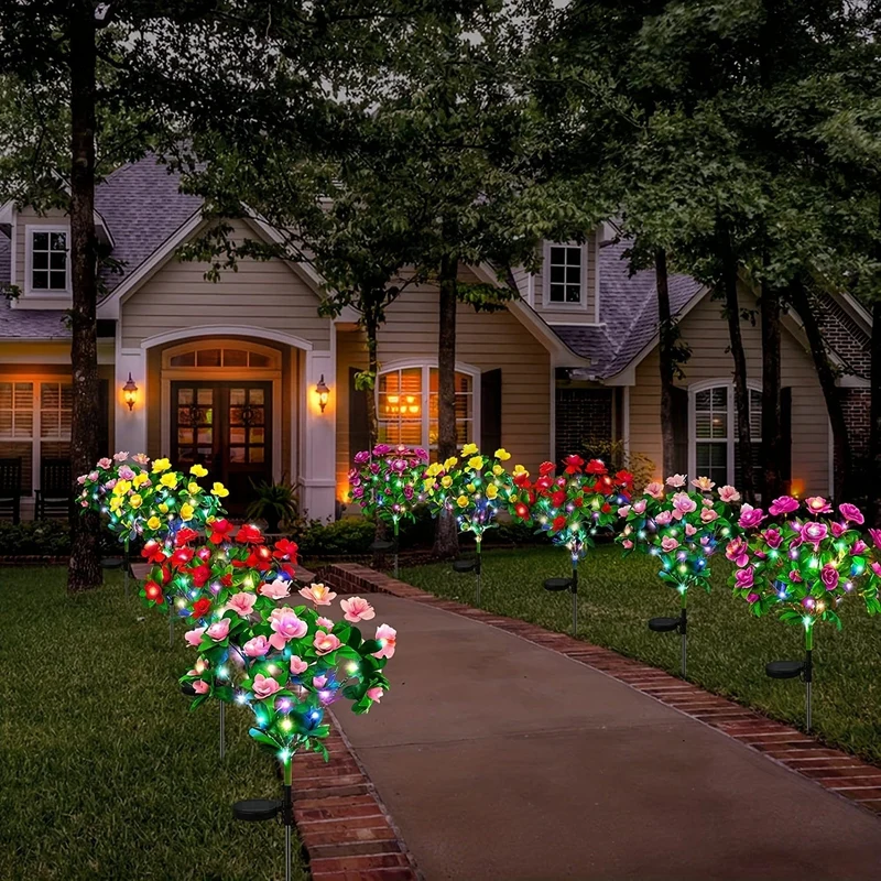 Lampe LED Solaire en Fleurs Artificielles