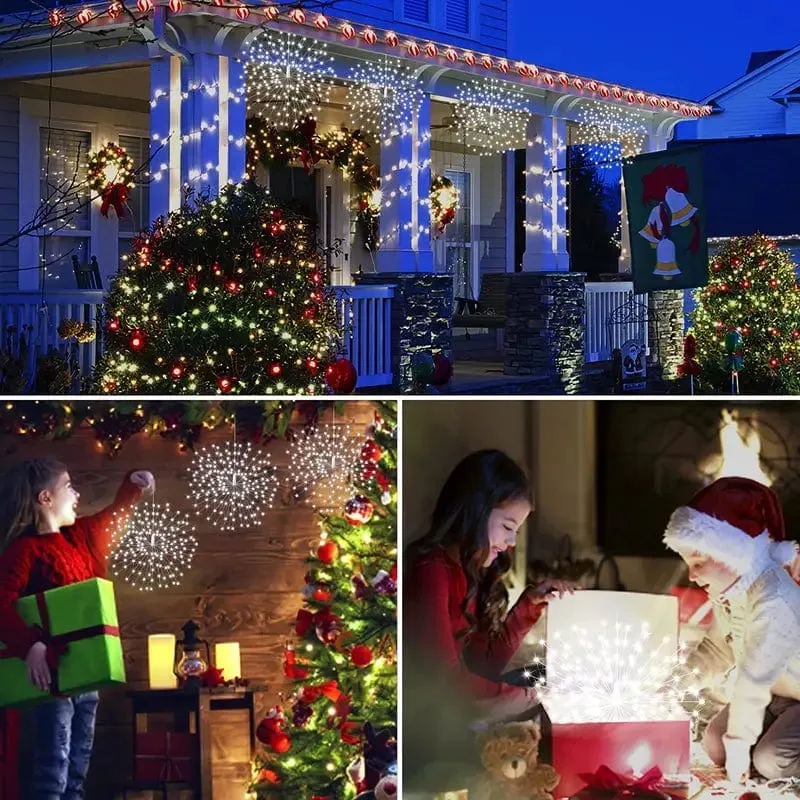 Lumières Solaires Extérieures Suspendues Feux d'Artifice (Lot de 3 + 1 Offerte)