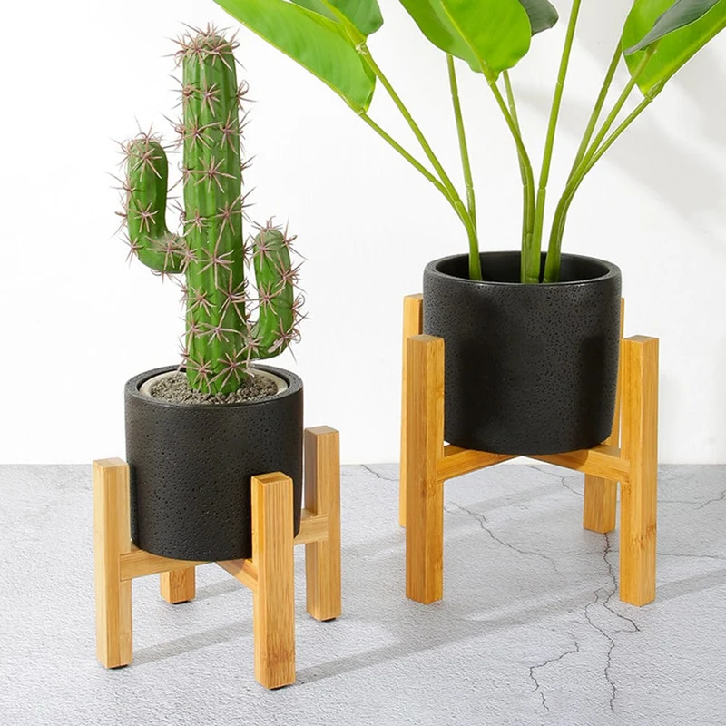 Petit Support de Plante en Bois de Bambou "Txikia"