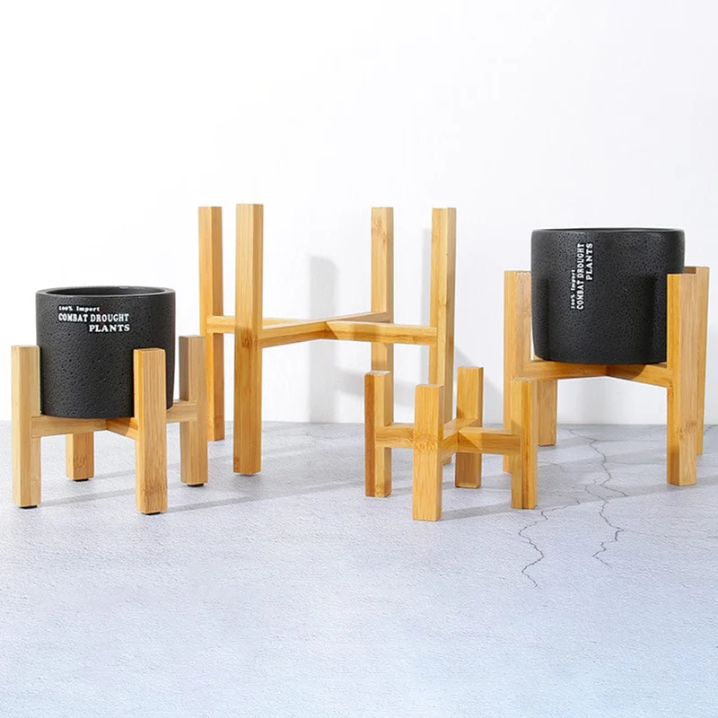 Petit Support de Plante en Bois de Bambou "Txikia"