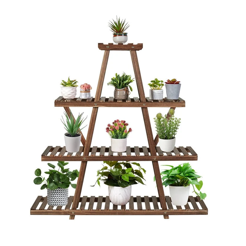 Étagère à Plante Verte en Bois Pyramidale
