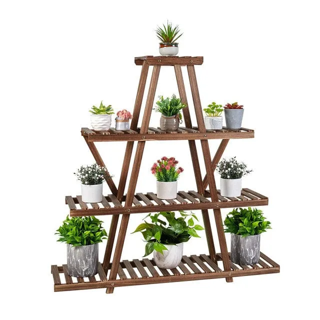 Étagère à Plante Verte en Bois Pyramidale
