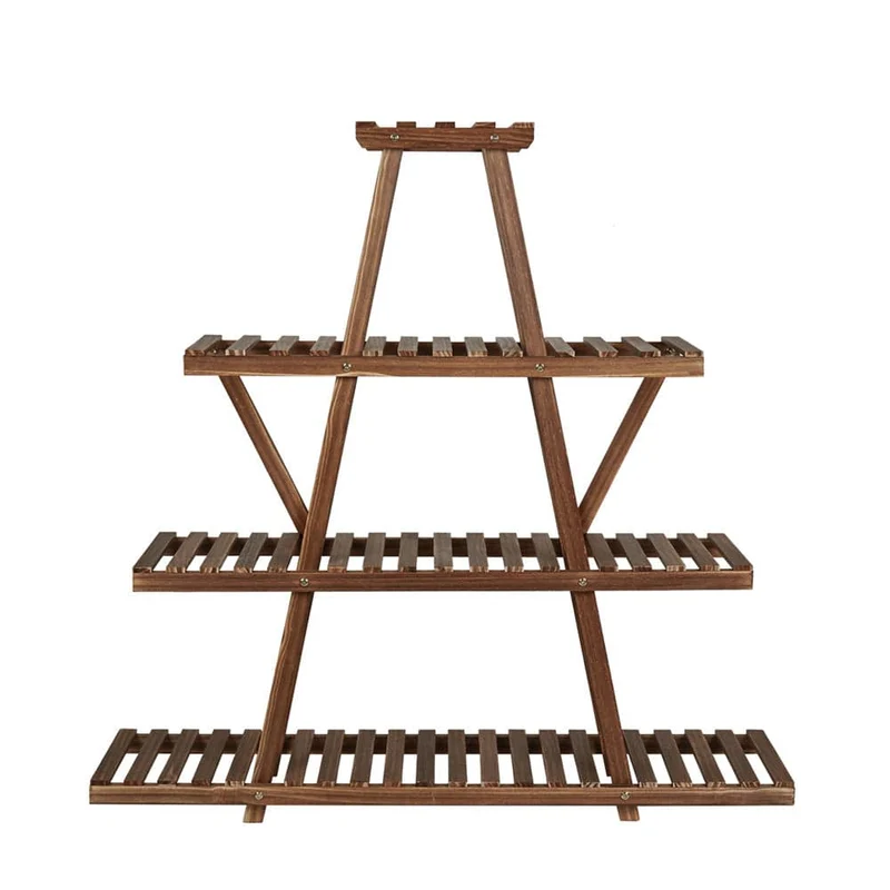 Étagère à Plante Verte en Bois Pyramidale