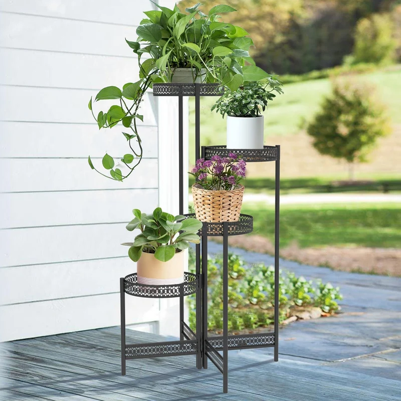 Porte Plante Métal Noir