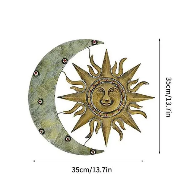 Décoration Murale Extérieure "Le Soleil a Rendez-vous avec la Lune"