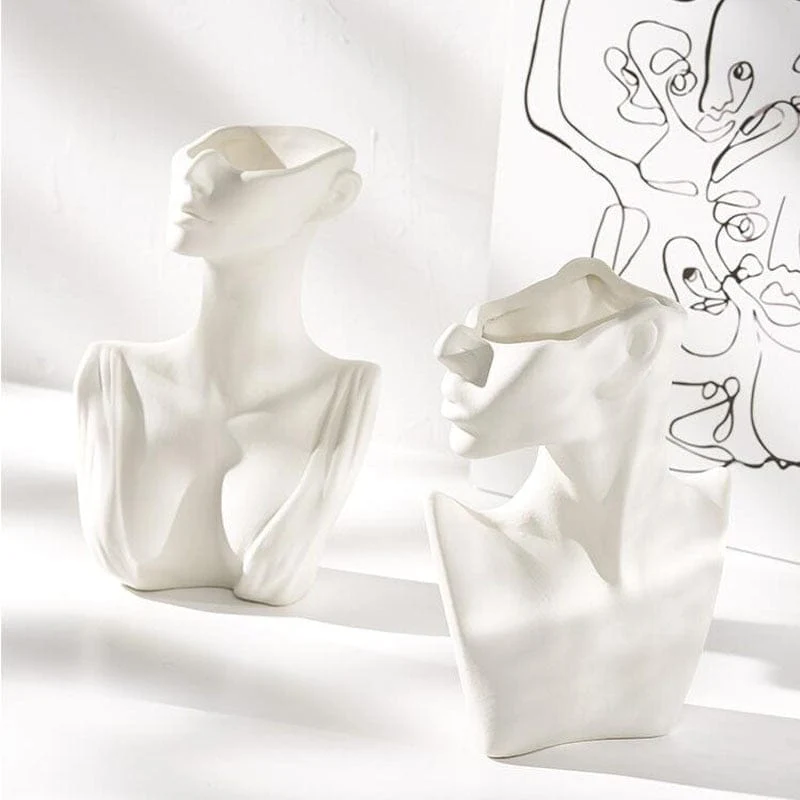 Vase Buste de Femme en Céramique