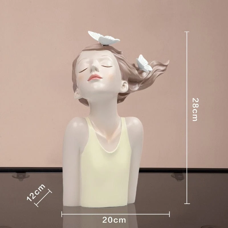 Vase en Céramique "La Jeune Fille aux Papillons"