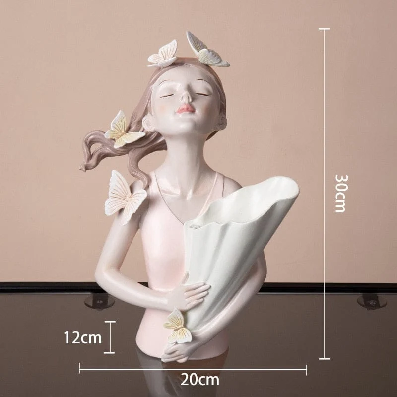 Vase en Céramique "La Jeune Fille aux Papillons"