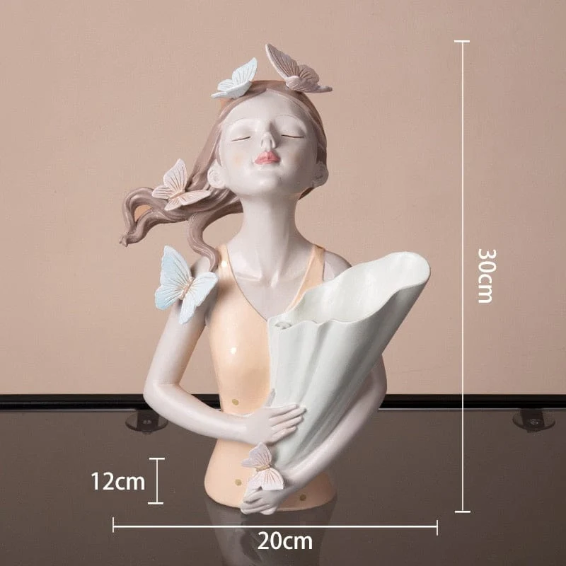 Vase en Céramique "La Jeune Fille aux Papillons"