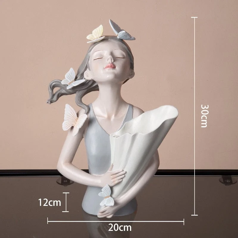 Vase en Céramique "La Jeune Fille aux Papillons"