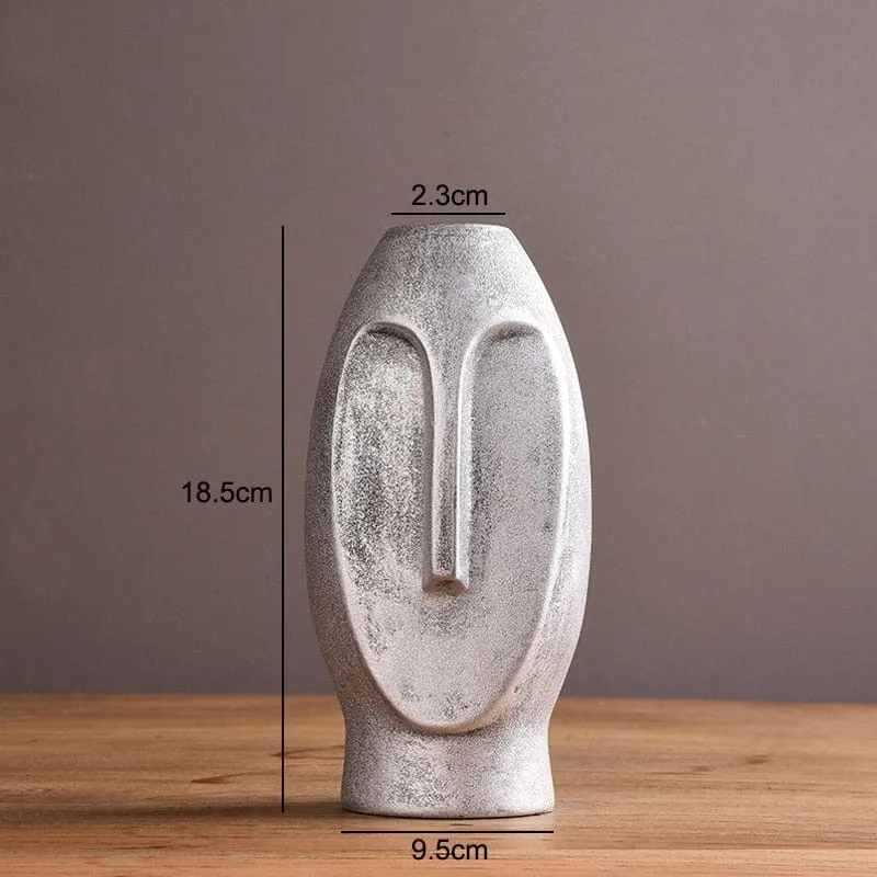 Vase en Céramique "Visage Archaïque"